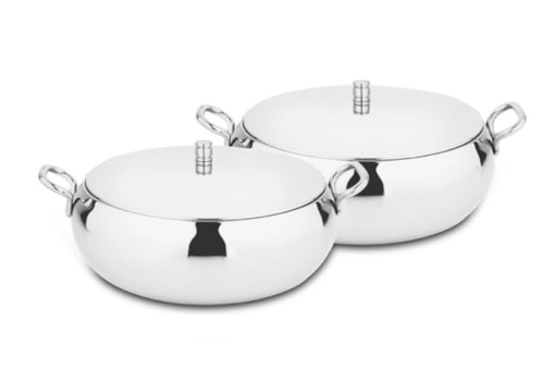 Shri & Sam High Grade Stainless Steel Marina Serving Bowl Set with Lid, 17 cm Each - Image 3